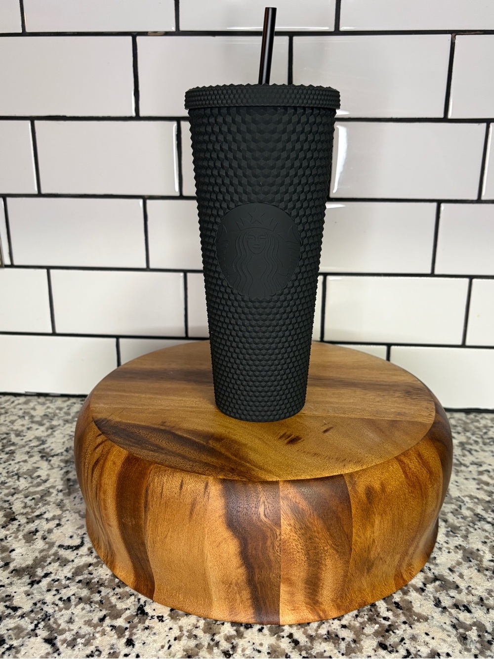 Starbucks Black Textured Studded Tumbler with Straw